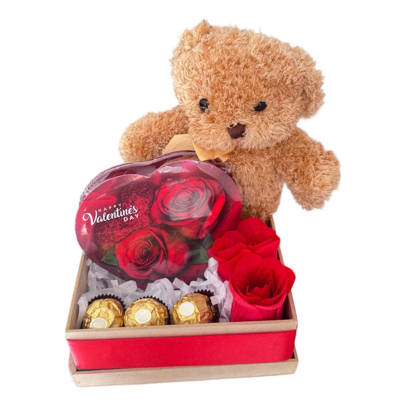 Caja Regalo San Valentín Flores Eternas Chocolates - Envia Tu Regalo