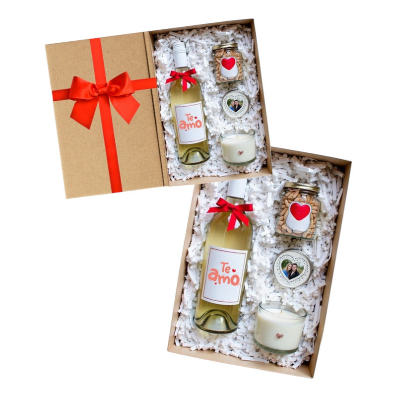 Regalo Dia Del Amor, Vino, Vela, Snacks - Envia Tu Regalo
