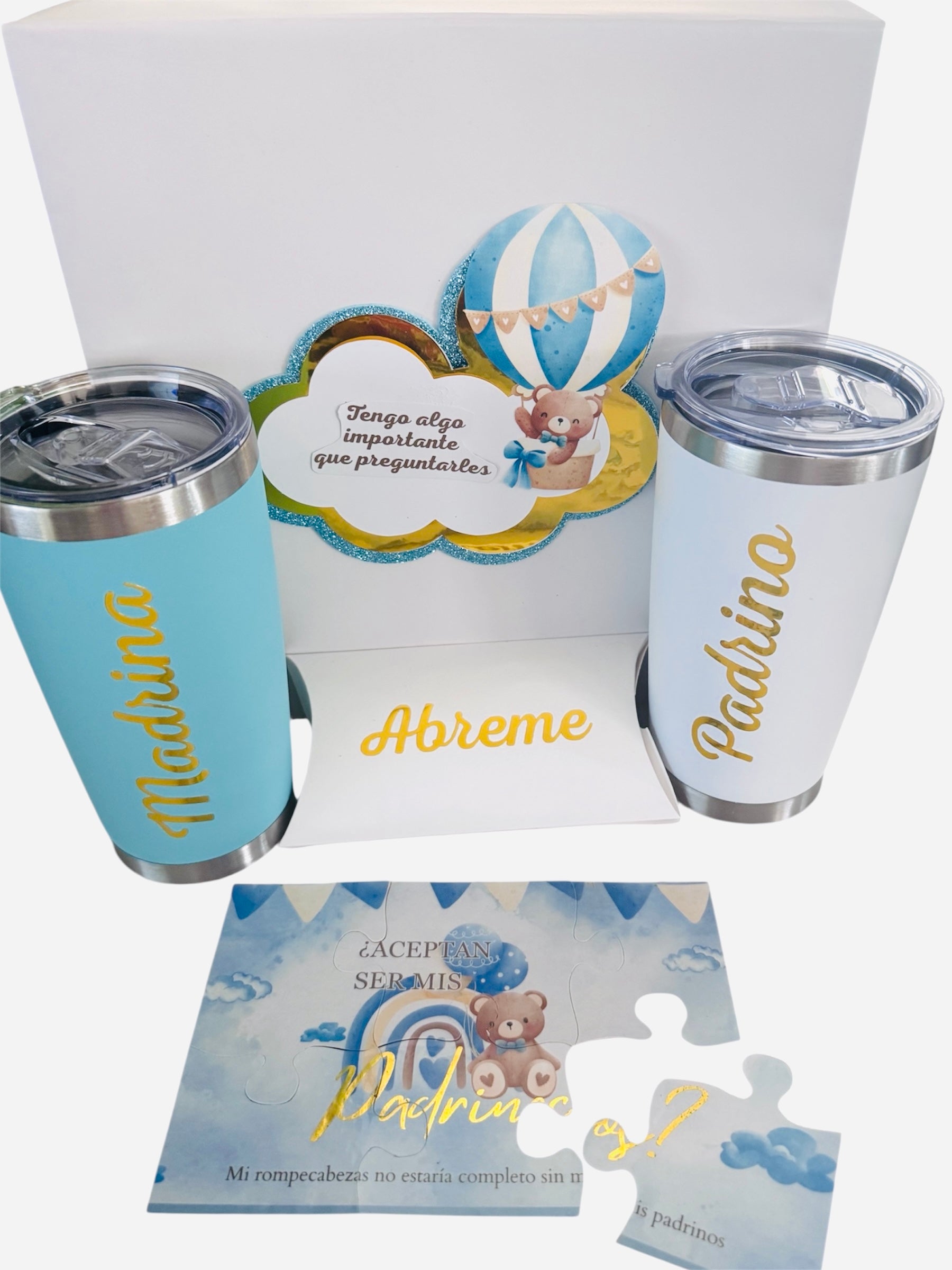 Caja Padrinos Termos Rompecabezas - Envia Tu Regalo