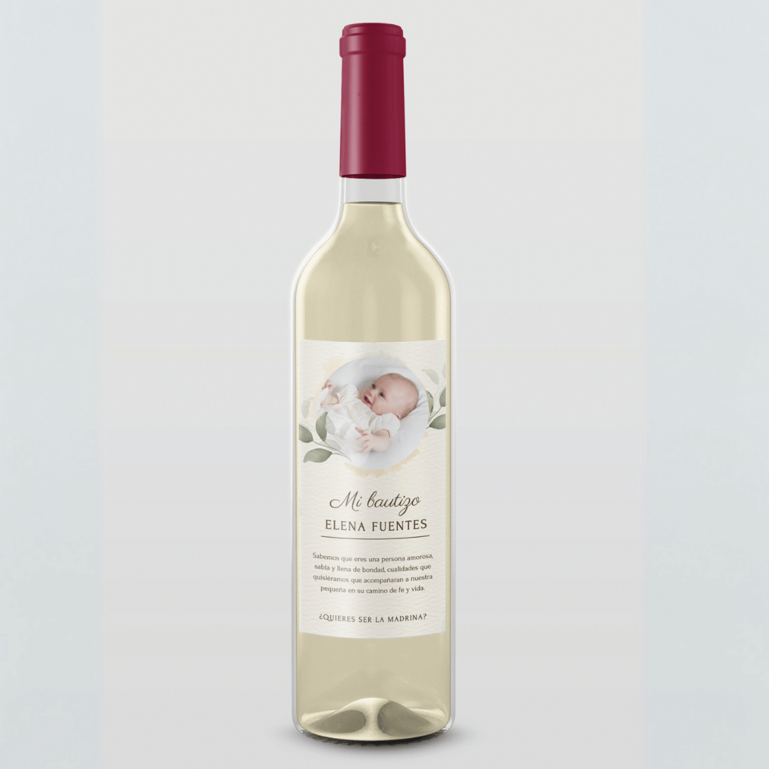 Botella de vino con etiqueta personalizada