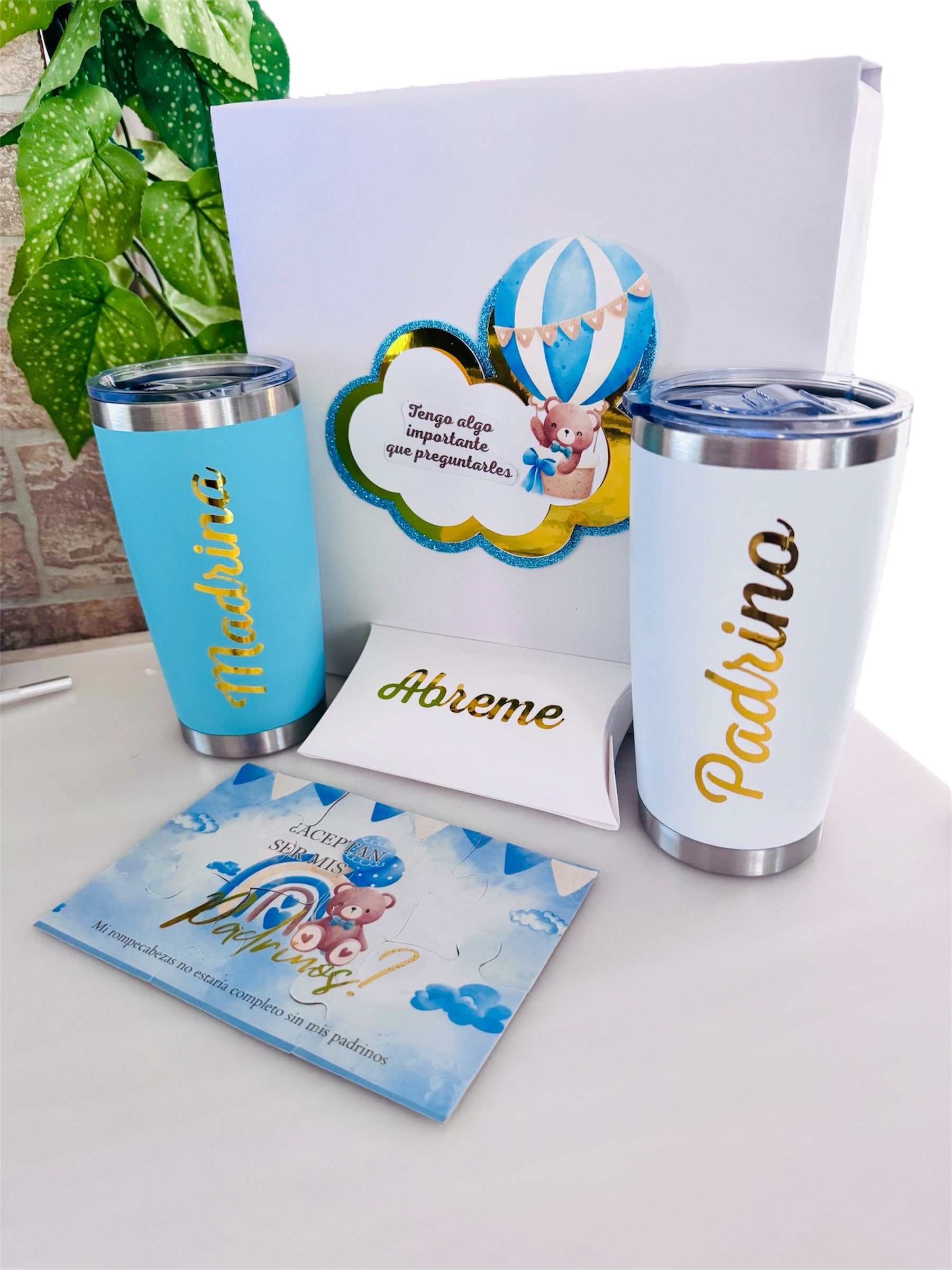 Caja Padrinos Termos Rompecabezas - Envia Tu Regalo