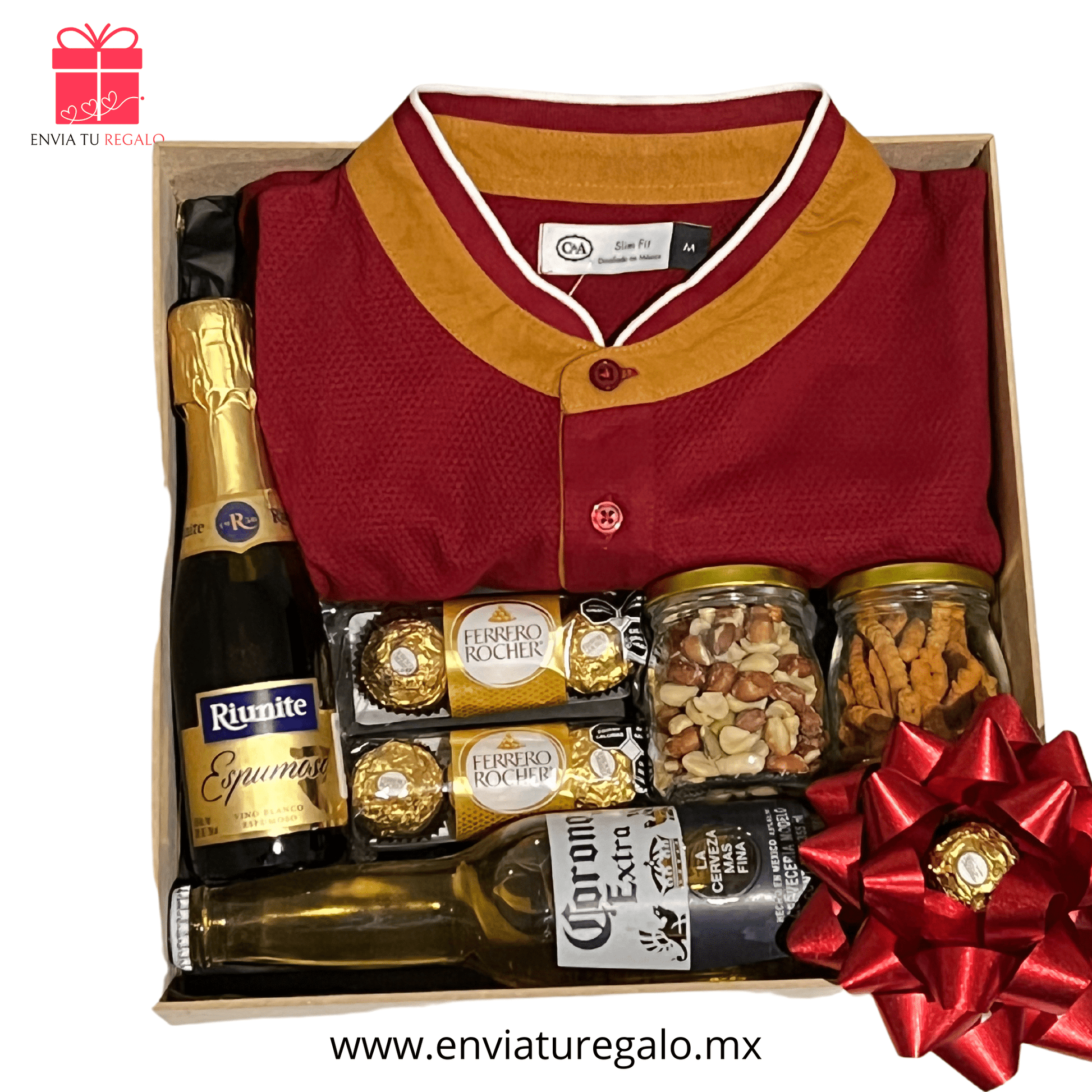 Caja de regalo para hombre polo roja