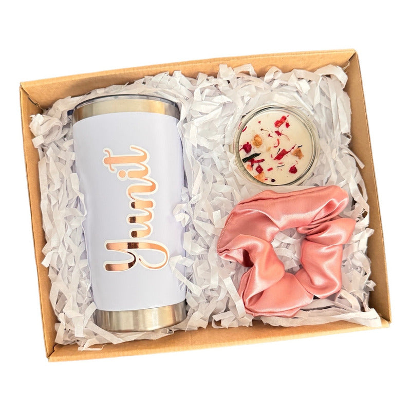 Caja De Regalo Personalizado Mujer Vela Termo - Envia Tu Regalo