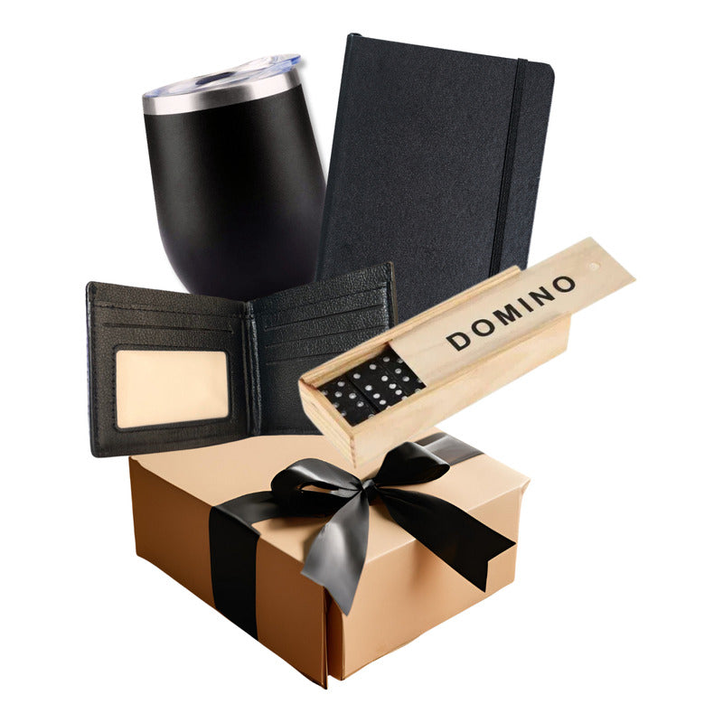 Regalo Para Hombre Set De Accesorios Termo Libreta Domino
