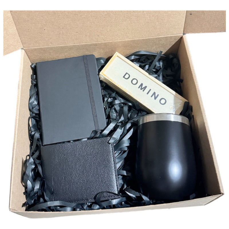 Regalo Para Hombre Set De Accesorios Termo Libreta Domino