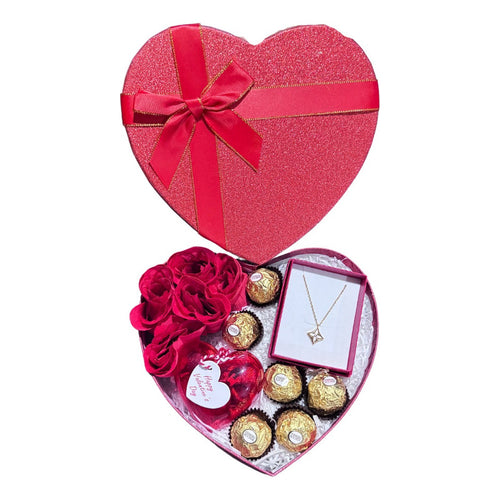 Caja Corazon San Valentin Collar Cholates