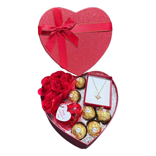 Caja Corazon San Valentin Collar Cholates