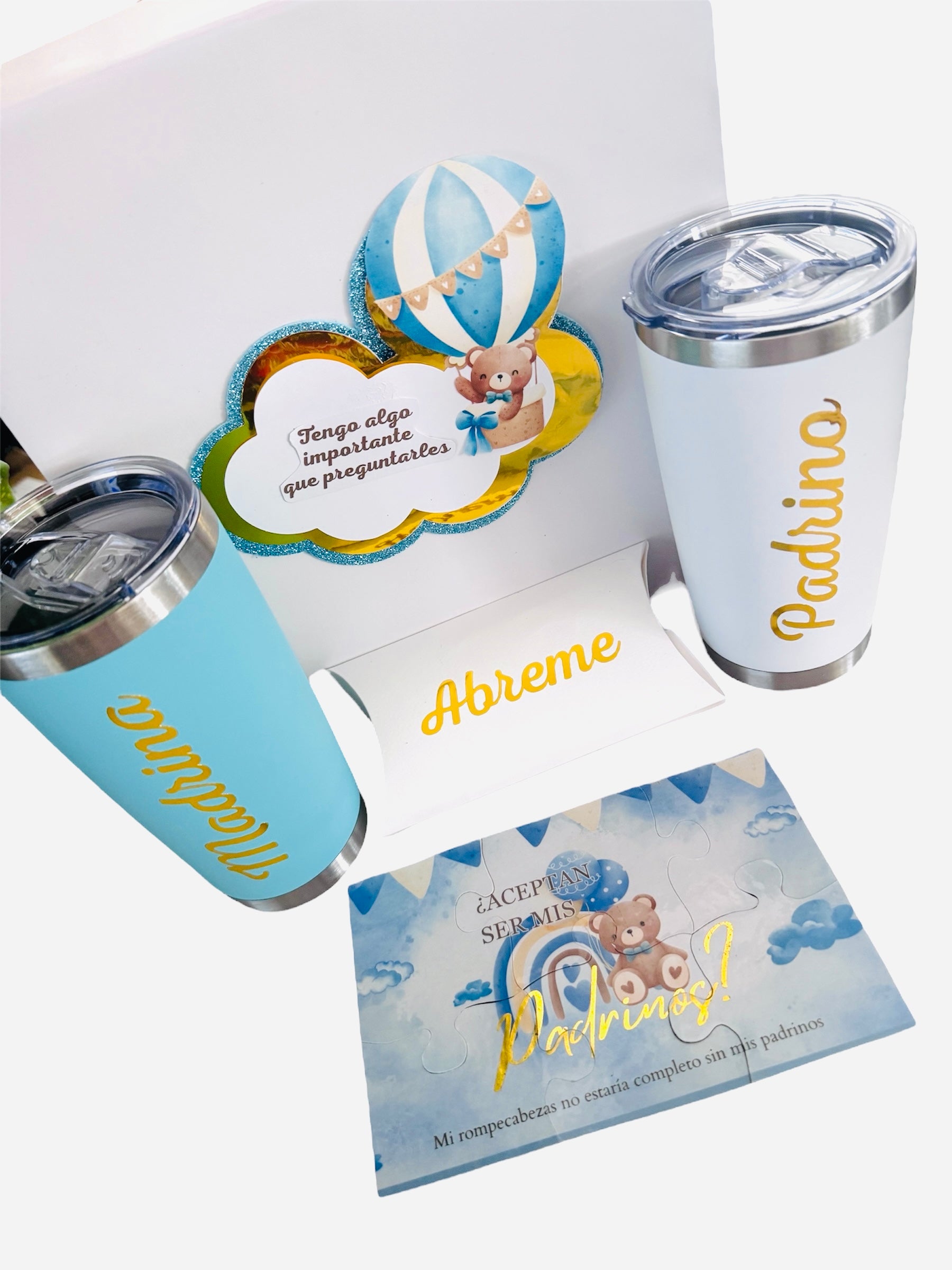 Caja Padrinos Termos Rompecabezas - Envia Tu Regalo