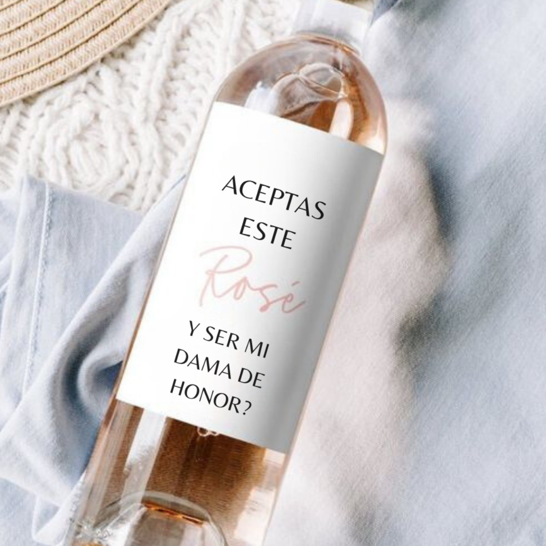 Botella de vino con etiqueta personalizada
