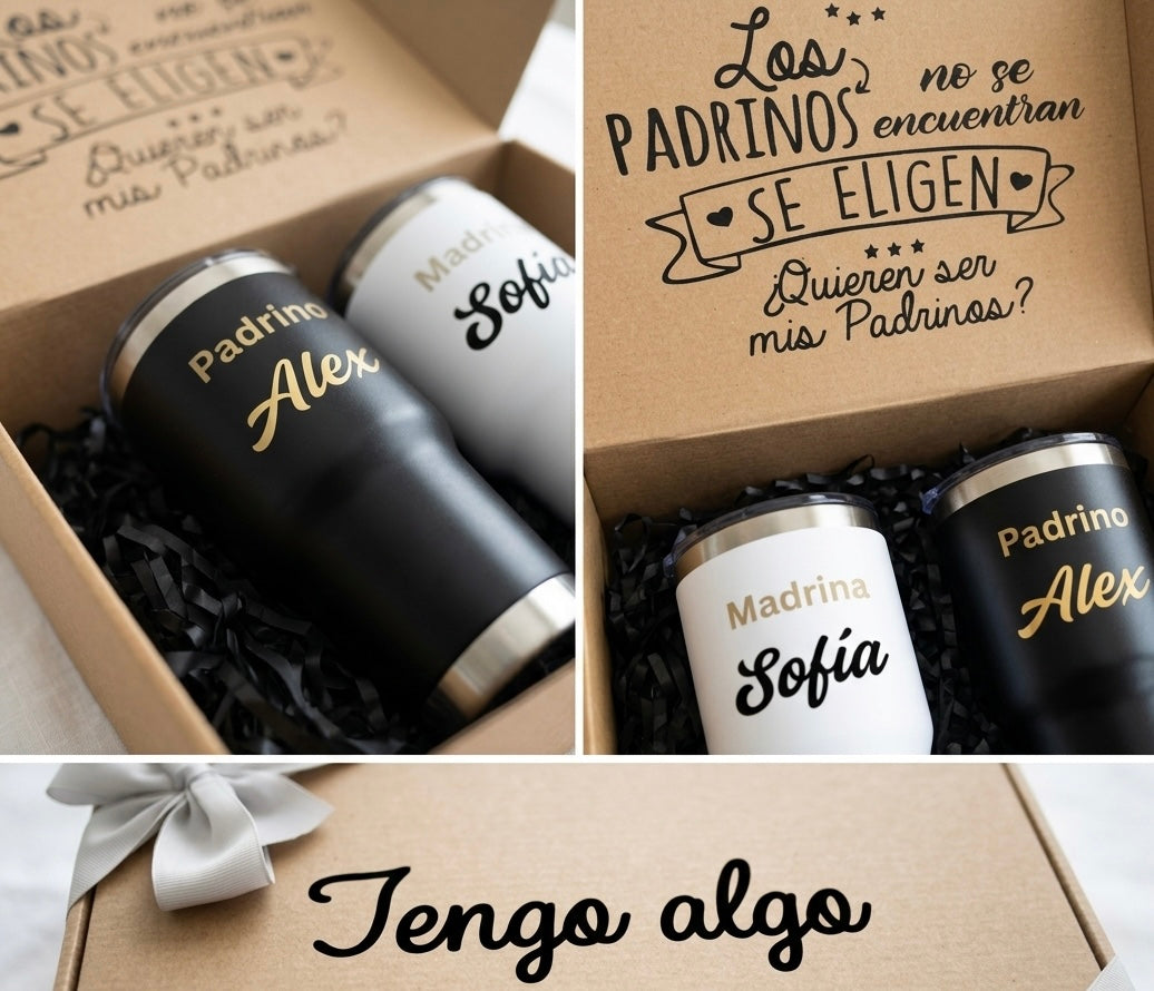 Caja Para Pedir Padrinos Termos 30oz