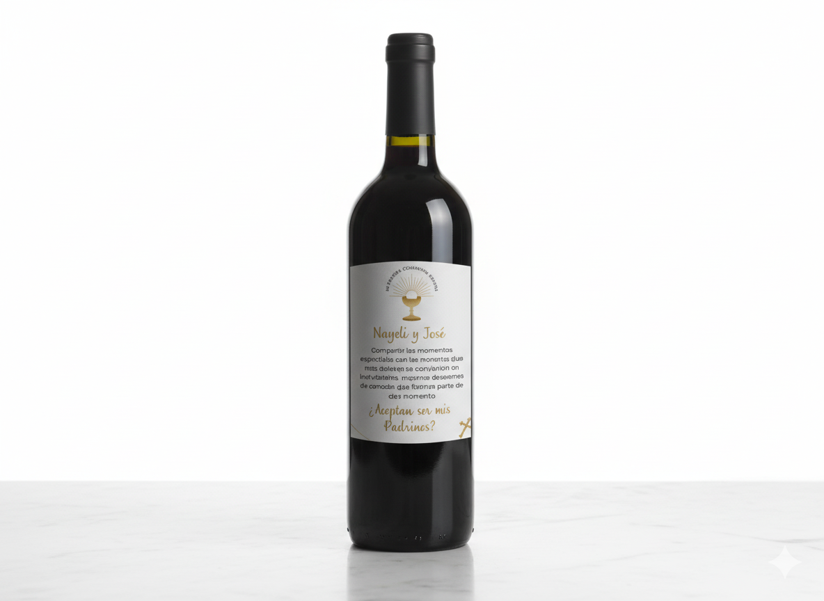 Botella de vino con etiqueta personalizada - Envia Tu Regalo