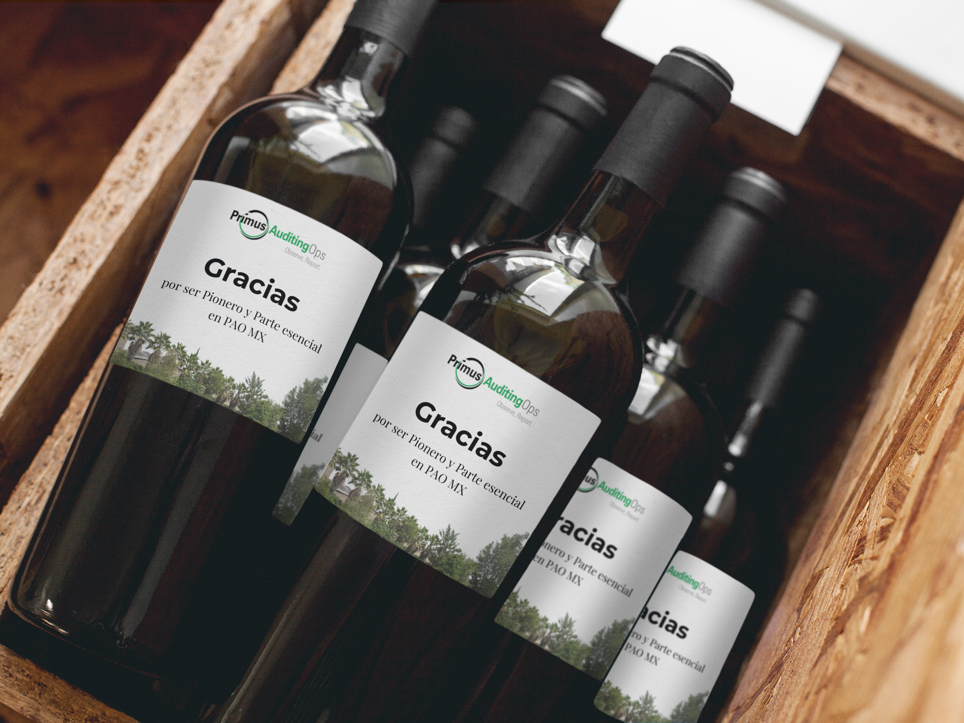 Botella de vino con etiqueta personalizada