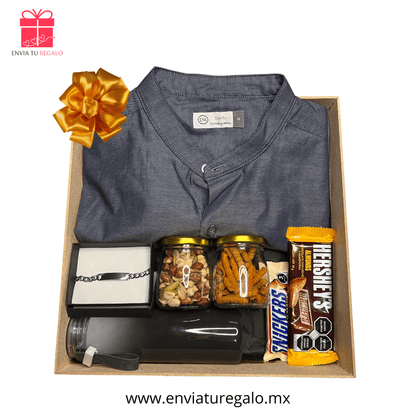 Caja de regalo para hombre camisa azul