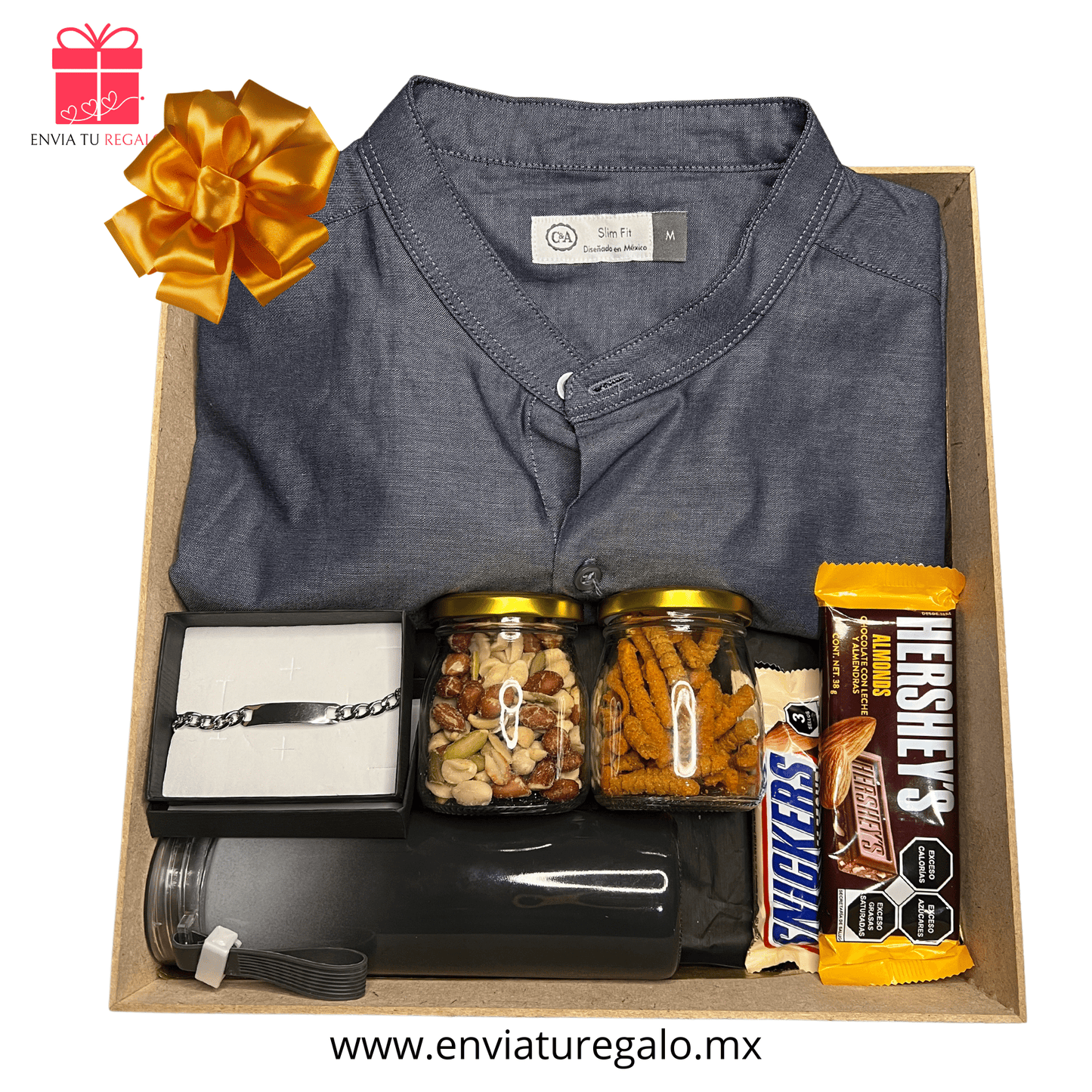 Caja de regalo para hombre camisa azul