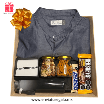 Caja de regalo para hombre camisa azul